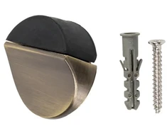 Durų atrama Haushalt DS084, 1,7 cm, skersmuo 3,9 cm, plastikas/guma/plienas, žalvaris