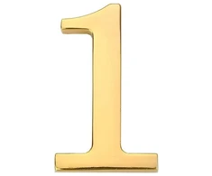 Durų numeris Haushalt GP-1, 4,5 cm x 2,8 cm, cinko, aukso spalvos.