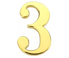 Durų numeris Haushalt GP-3, 4,5 cm x 2,8 cm, cinko, aukso spalvos.