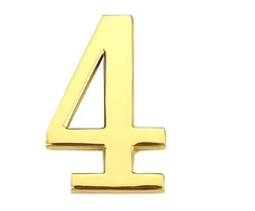 Durų numeris Haushalt GP-4, 4,5 cm x 2,8 cm, cinko, aukso spalvos.