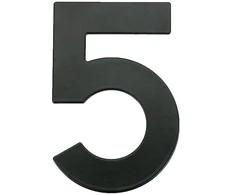 Durų numeris Haushalt MB-5, 14,5 cm, metalinės, juodos spalvos.