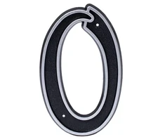 Durų numeris Haushalt NP15080C, 15 cm x 8 cm, plastikinės, sidabrinės/juodos spalvos.