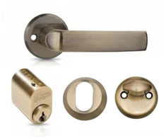 Door handle. outdoor MP MRO-06-35A AB set. bronze