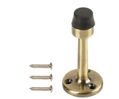 Durų atrama Haushalt DS011CC, 7,7 cm, skersmuo 3,6 cm, guma/plienas, žalvaris