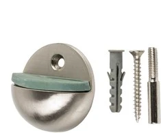 Durų atrama Haushalt DS013CC, 2,5 cm, skersmuo 4,5 cm, guma/plienas, nikelis