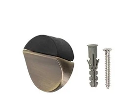 Durų atrama Haushalt DS084, 1,7 cm, skersmuo 3,9 cm, plastikas/guma/plienas, žalvaris