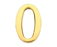Durų numeris Haushalt GP-0, 4,5 cm x 2,8 cm, cinko, aukso spalvos.