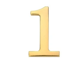 Durų numeris Haushalt GP-1, 4,5 cm x 2,8 cm, cinko, aukso spalvos.