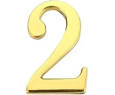 Durų numeris Haushalt GP-2, 4,5 cm x 2,8 cm, cinko, aukso spalvos.