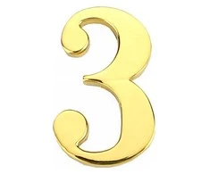 Durų numeris Haushalt GP-3, 4,5 cm x 2,8 cm, cinko, aukso spalvos.