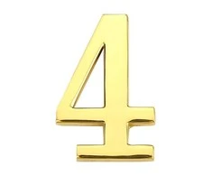 Durų numeris Haushalt GP-4, 4,5 cm x 2,8 cm, cinko, aukso spalvos.