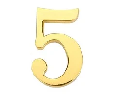 Durų numeris Haushalt GP-5 45, 4,5 cm x 2,8 cm, cinko, aukso spalvos.