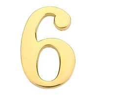 Durų numeris Haushalt GP-6, 4,5 cm x 2,8 cm, cinko, aukso spalvos.