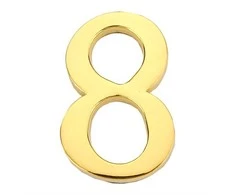 Durų numeris Haushalt GP-8, 4,5 cm x 2,8 cm, cinko, aukso spalvos.