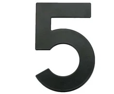Durų numeris Haushalt MB-5, 14,5 cm, metalinės, juodos spalvos.