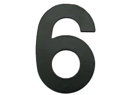 Haushalt Numeris "6", matinės juodos spalvos, 145 mm