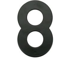 Durų numeris Haushalt MB-8, 14,5 cm, metalinės, juodos spalvos.