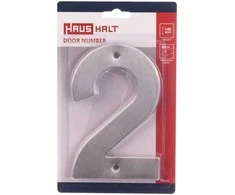 Durų numeris Haushalt SS-2, 14,5 cm x 9,5 cm, plienas/nerūdijantis plienas, nerūdijantis plienas