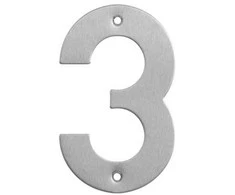 Durų numeris Haushalt SS-3, 14,5 cm x 9,5 cm, nerūdijantis plienas, nerūdijantis plienas