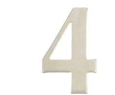 Haushalt Durų numeris „4“, nerūdijantis plienas, 62 mm
