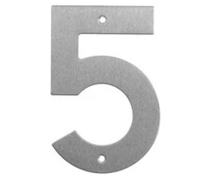 Durų numeris Haushalt SS-5, 14,5 cm x 9,5 cm, nerūdijantis plienas, nerūdijantis plienas