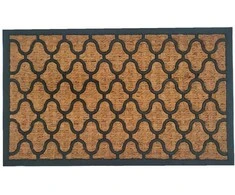 Durvju paklājs Domoletti, melna/bēša, 45 cm x 75 cm x 0.8 cm