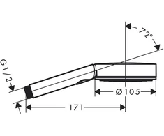 Dušo galvutė Hansgrohe Pulsify Select S 3jet Relaxation, juoda sp., 10.5 cm