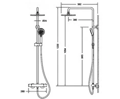 Carruzzo Juodas Thermo Shower Column