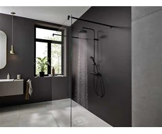 Dušas komplekts ar termostata jaucējkrānu Hansgrohe Vernis Blend 200 I, melna krās.