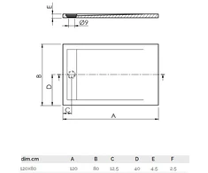 Brodzik galeria plakatu SHOWER TRAY NEW YORK 120X80CM Juodas
