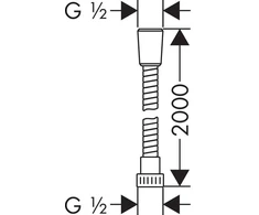 Dušas šļūtene Hansgrohe Metaflex 28264, 200 cm