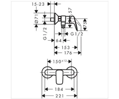 Dušo maišytuvas Hansgrohe Logis 71600000, chromuotas.