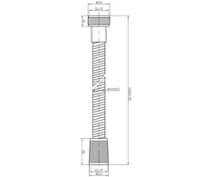 Dušo žarna AB PVC 150cm Chromuota/Balta