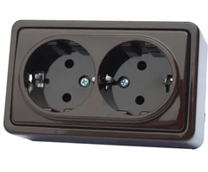 Dvigubas lizdas Vilma SL+250 RP16-021, įžemintas lizdas, antracito spalvos.