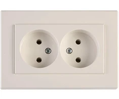 Dvigubas lizdas Vilma XP500 111050201105, lizdas be įžeminimo, baltas