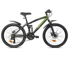 Outliner VYRIŠKAS MTB DVIRAČIS 24 PLIENINIS 6V CHAKI