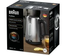 Elektrinis virdulys Braun PurShine WK1500BK, 1.7 l, sidabro sp./juoda sp.