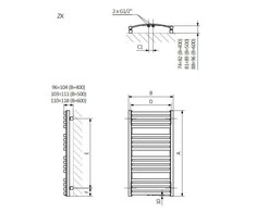 Elektriskais dvieļu žāvētāja stienis Terma D01, ral 7043, 50 cm x 95 cm, 400 W