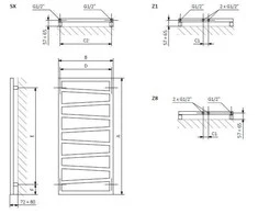 Plaukų džiovintuvas Elektrinis rankšluosčių džiovintuvas Terma ZigZag 500x835mm