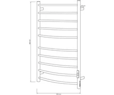 Elektriskais dvieļu žāvētāja stienis Thema Lux BK-109A-10T, hroma krās., 53 cm x 86 cm, 100 W
