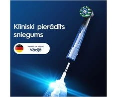 Dantų šepetėlis Elektrinio dantų šepetėlio galvutė Oral-B EB50-4 Cross Action Pro, juoda sp., 4 vnt.