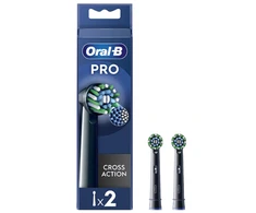 Dantų šepetėlis Elektrinio dantų šepetėlio galvutė Oral-B EB50-2 Cross Action Pro Juodas, juoda sp., 2 vnt.