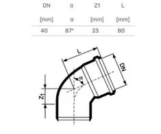 Magnaplast Elbow internal D40x87° PP