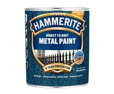 Emaliniai dažai, apsaugo metalines konstrukcijas nuo korozijos. Hammerite Hammered, blizgūs, 0,75 l, tamsiai mėlynos spalvos.
