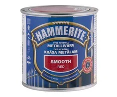 Metalo dažai HAMMERITE SMOOTH FINISH, blizgūs, raudonos sp., 250 ml