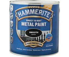 Emaliniai dažai, universalūs / apsaugo metalines konstrukcijas nuo korozijos. „Hammerite“ metalo dažai, pusiau blizgūs, 0,75 l, juodi.