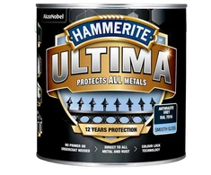 Emalio dažai, apsaugo metalines konstrukcijas nuo korozijos Hammerite Ultima Smooth, blizgūs, 2,2 l, antracito spalvos.