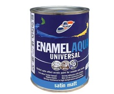 Emaljas krāsa, daudzveidīgs Rilak Enamel Aqua Mat, A, satīns, 0.9 l, balta krās.