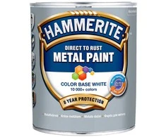 Metalo dažai HAMMERITE SMOOTH FINISH, blizgūs, baltos sp., BC bazė, 0,65 l