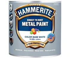 Metalo dažai HAMMERITE SMOOTH FINISH, blizgūs, baltos sp., BC bazė, 2,35 l